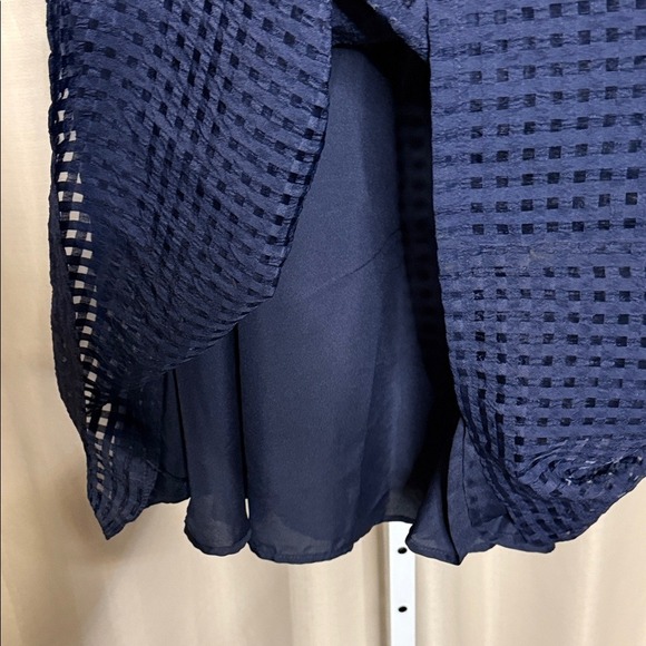 Forever 21 Plus Navy Blue Textured Grid Fit and Flare Sleeveless Dress XL - Picture 5 of 5